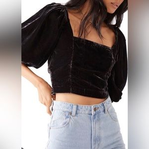 Free People velvet open back top